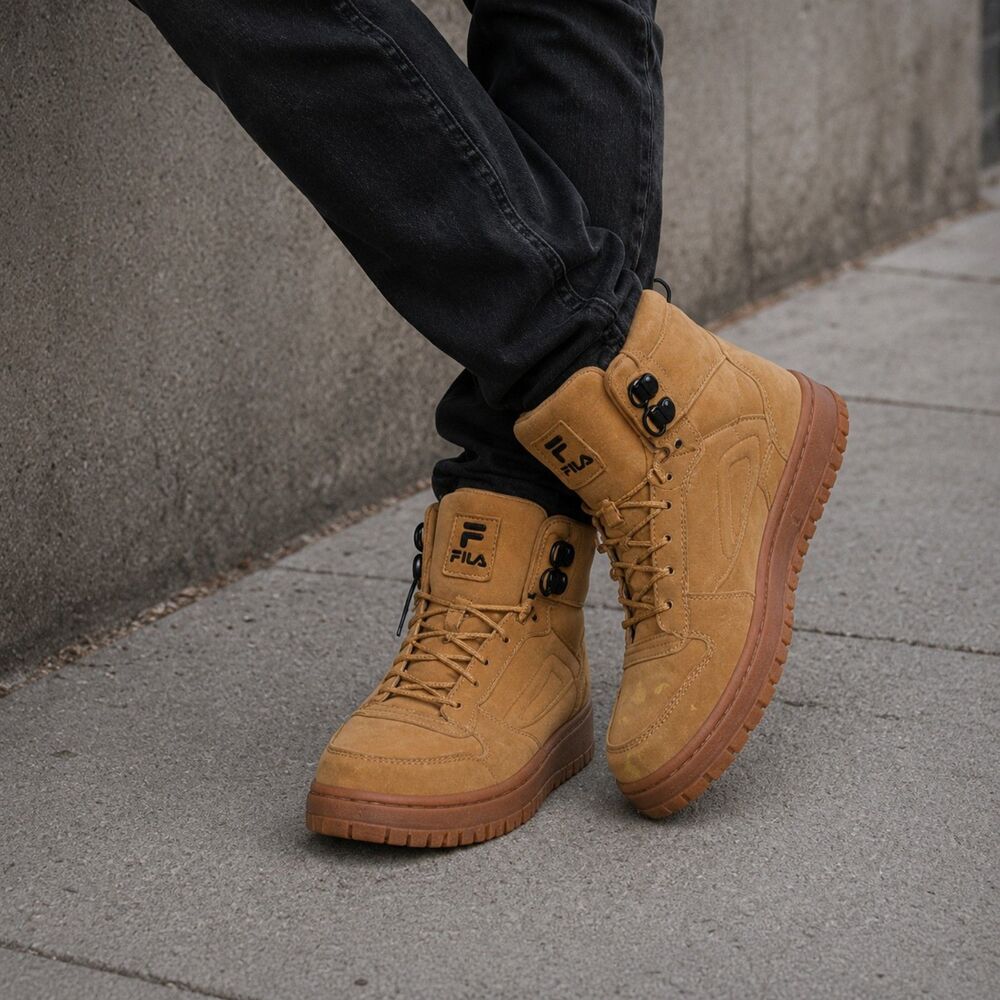 FILA Wheat High Top Men's Size 8.5 Casual Gum Sole Shoes